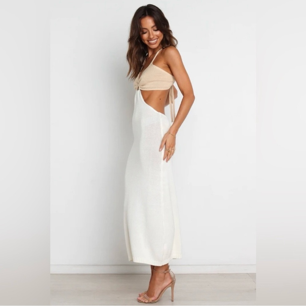 NWT PETAL & PUP Adele Midi Dress White Beige 6 - Picture 4 of 12
